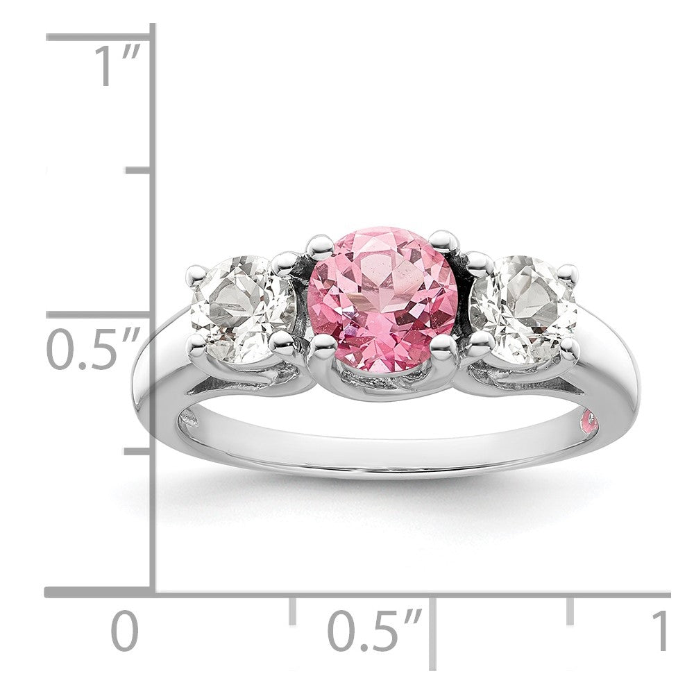 Survivor Collection 10K White Gold Clear Pink Topaz Pamela Ring
