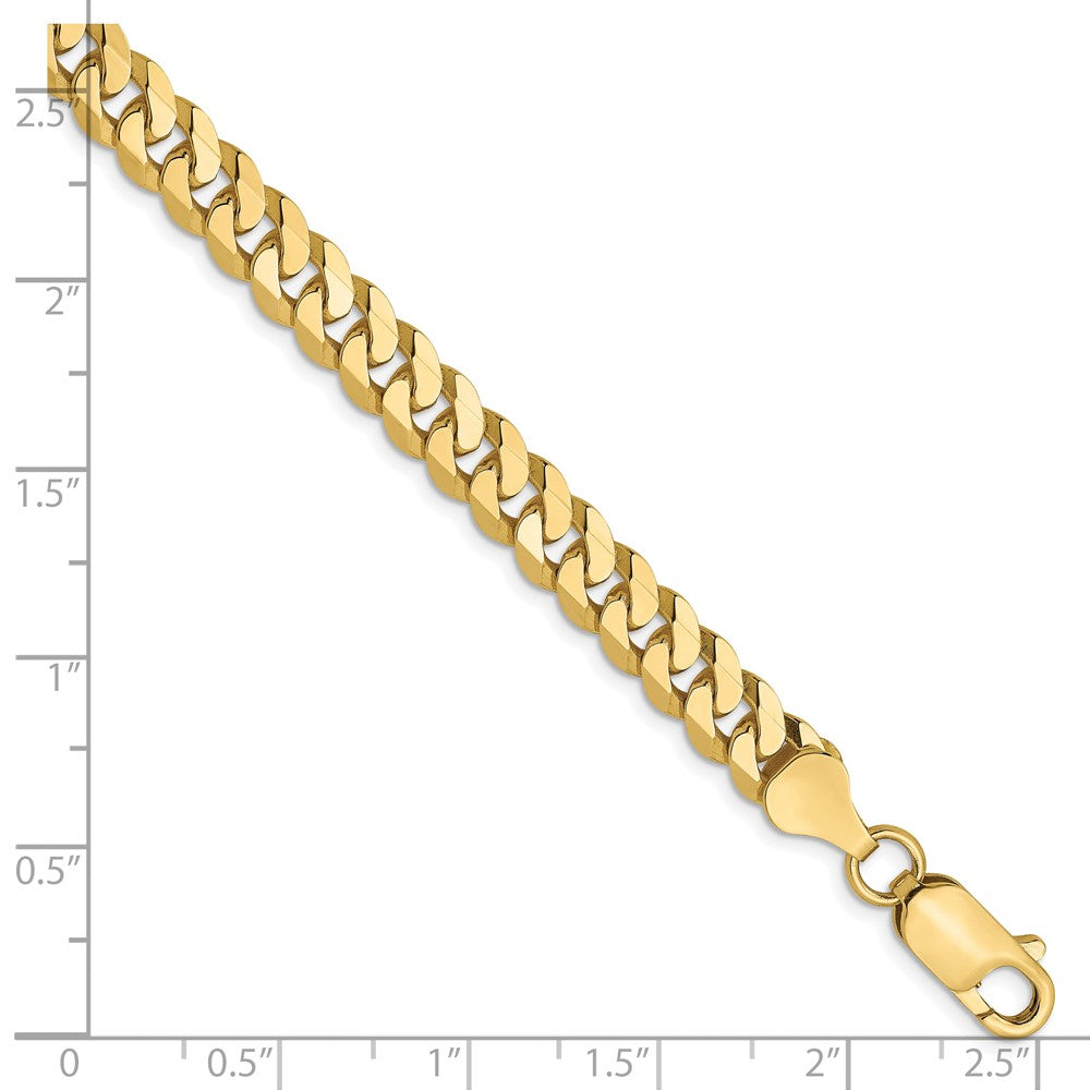 10K 6.1mm Flat Beveled Curb Chain 8  inches