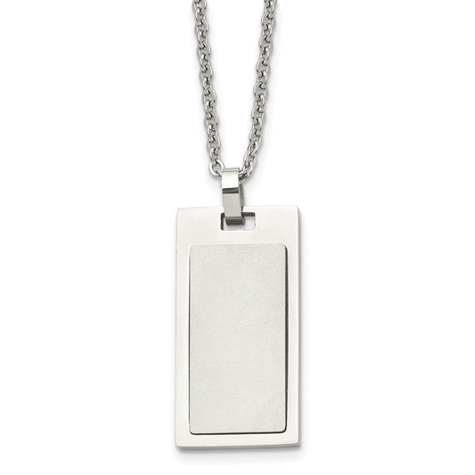 Stainless Steel Brushed and Polished 22in Necklace
