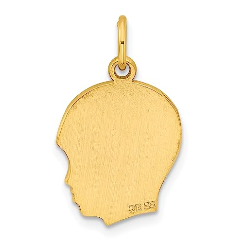 Sterling Silver GP Engraveable Boy Polished Disc Charm