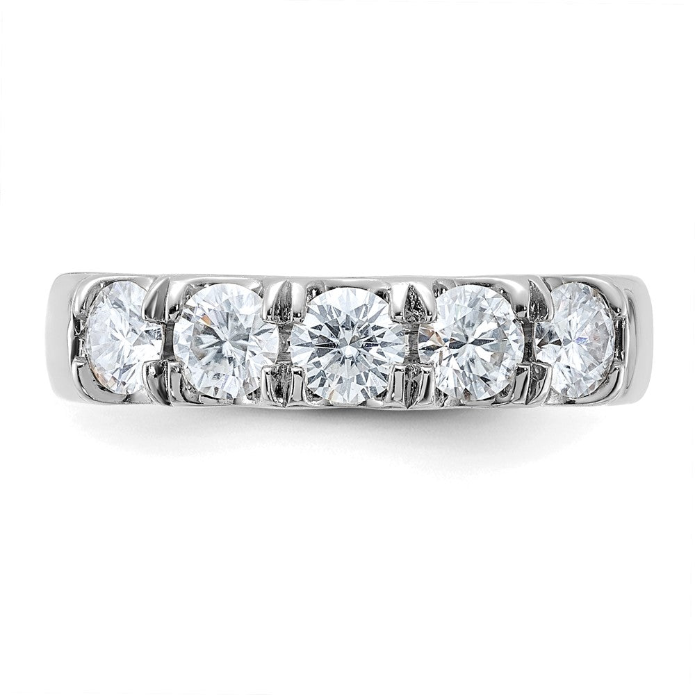14kw 1ct. 5 Stone G H I True Light Moissanite Band