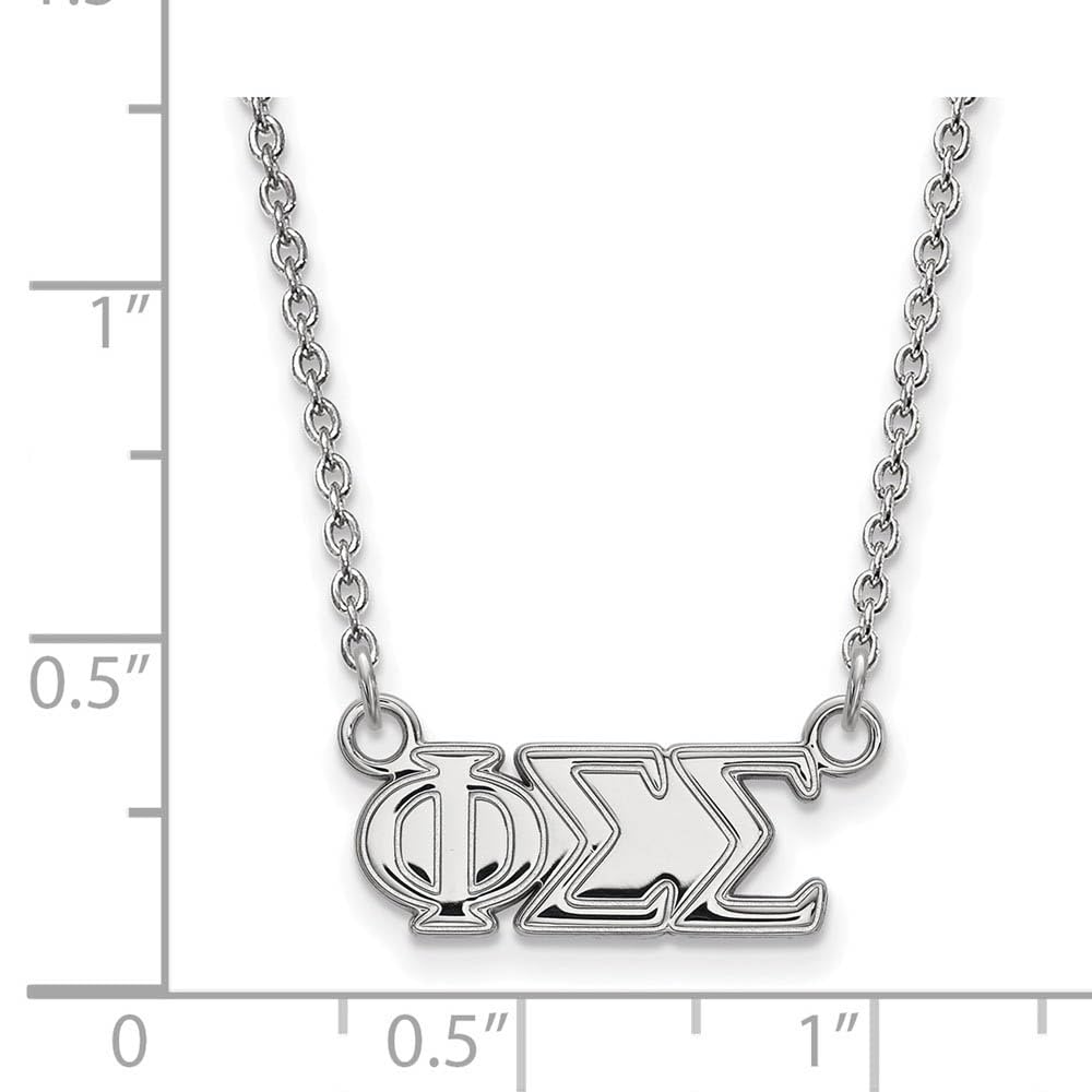 Sterling Silver 18in Official Licensed Greek Sororities Phi Sigma Sigma (???) Medium Pendant w/ Necklace