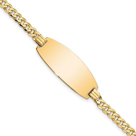14ky Oval Curb ID Bracelet 7  inches