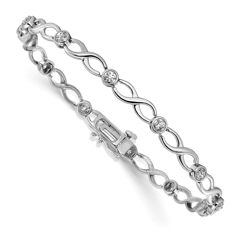 14k White Gold 1/2 carat Lab Grown Diamond VS/SI+ G+ 7.25 inch Infinity Bracelet