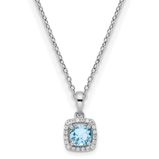 10kw ANT Aqua and Diamond Pendant w/ chain