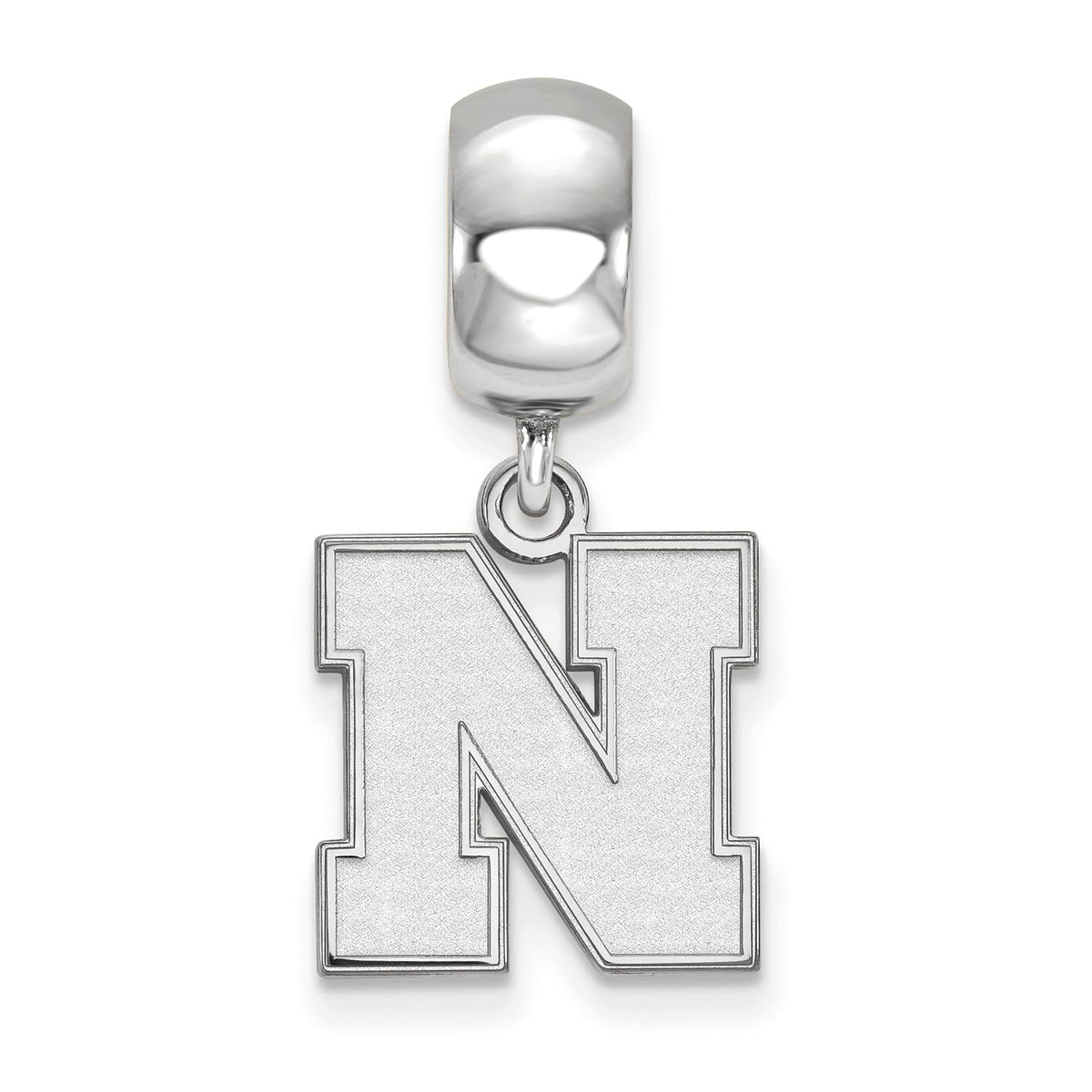Sterling Silver University of Nebraska Small DangleBead Charm