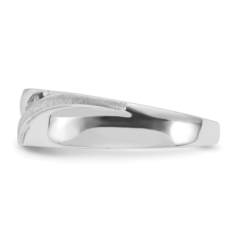 10K White Gold Polished & Brushed Diamond Band