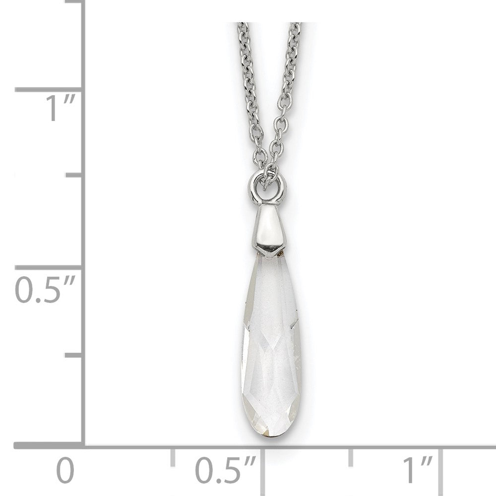 Sterling Silver Crystal Necklace 16.5 Inches