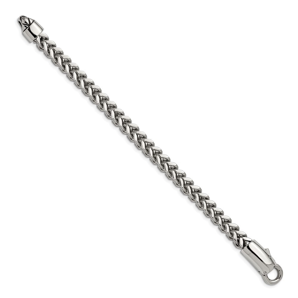 Stainless Steel Antiqued and Polished Franco Link 8.5in Bracelet 8.5 inches
