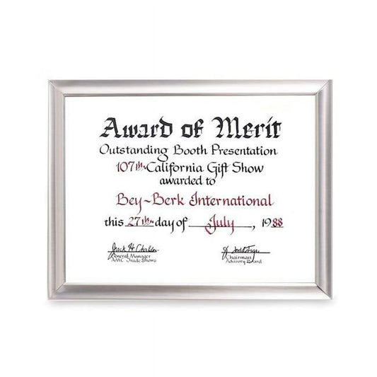 Bey-Berk International SF175-14 8.5 x 11 in. Silver Plated Picture Frame with Easel Back