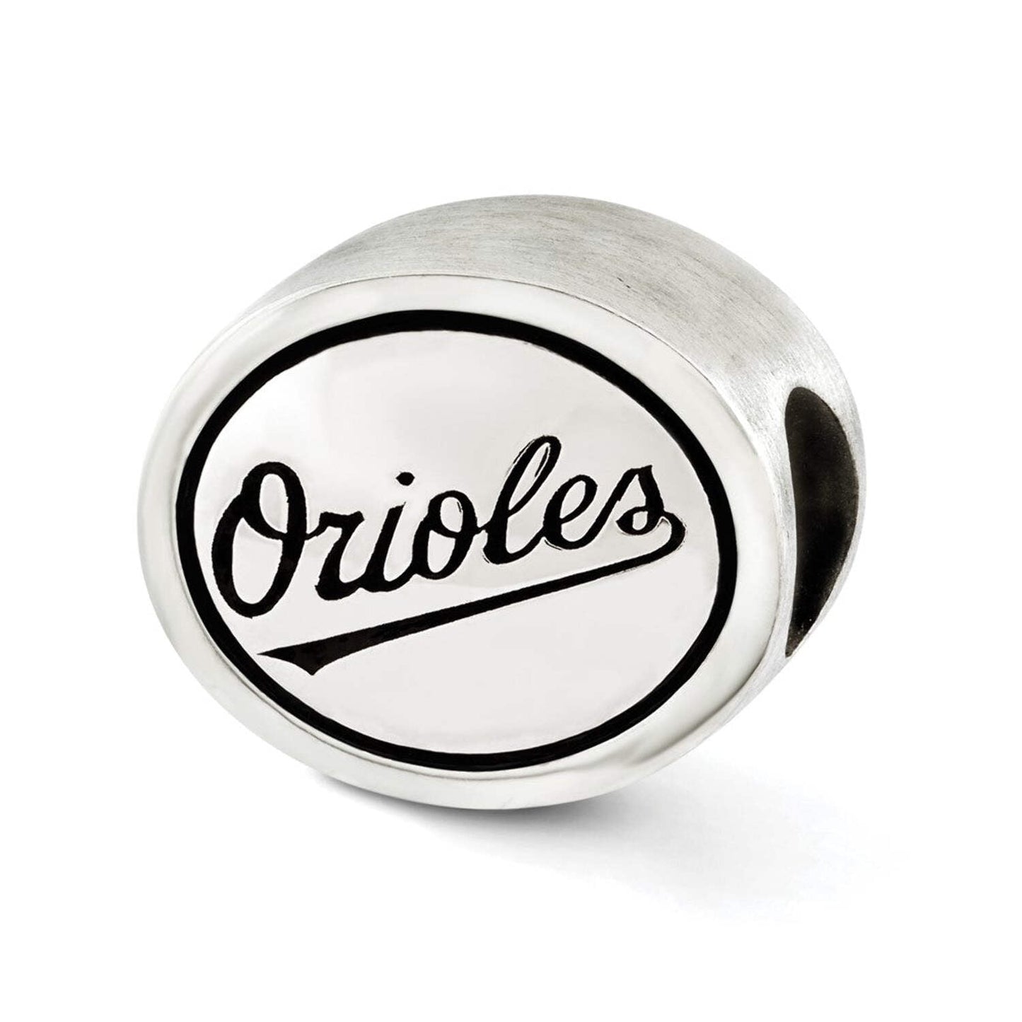 Sterling Silver MLB Siskiyou Buckle Antiqued Baltimore Orioles Bead
