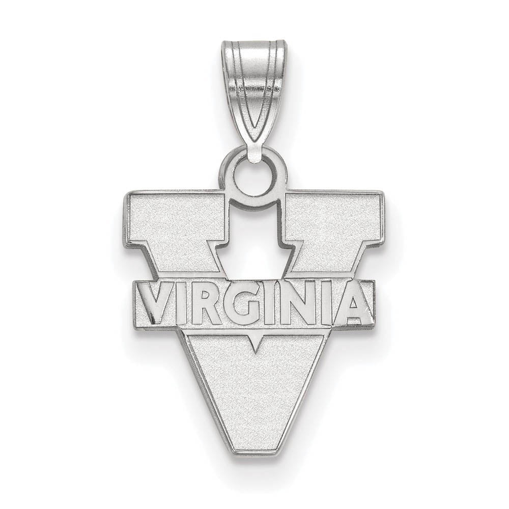 Sterling Silver Rhodium-plated LogoArt University of Virginia Small Pendant Q-SS002UVA