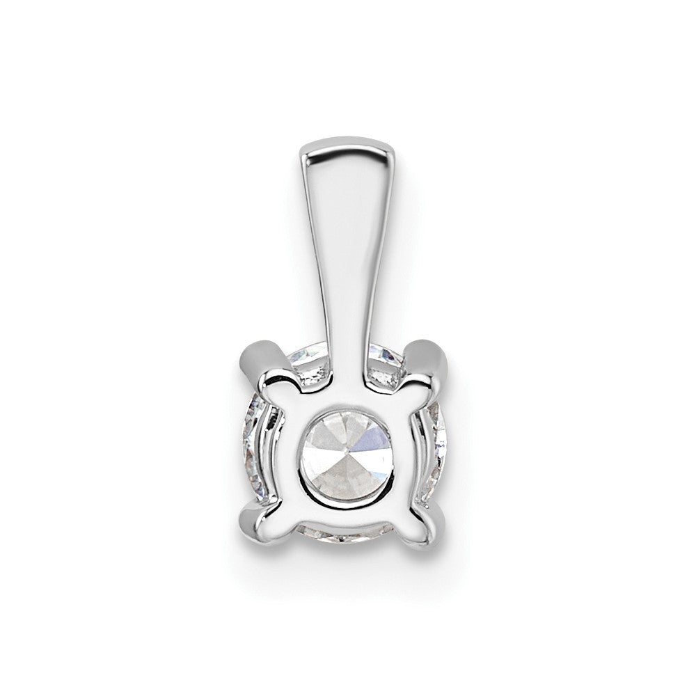 14k White Gold 1/2 carat Lab Grown Diamond VS+ F+ Round Complete Four Prong Pendant