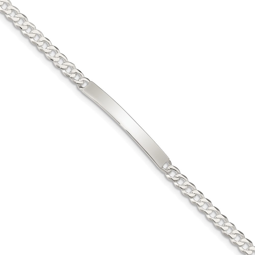 Sterling Silver Curb Link ID Bracelet 7.5 inches