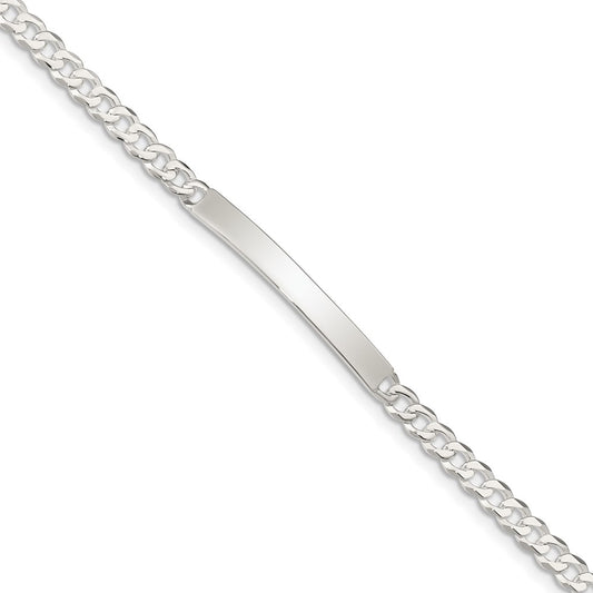 Sterling Silver Curb Link ID Bracelet 7.5 inches