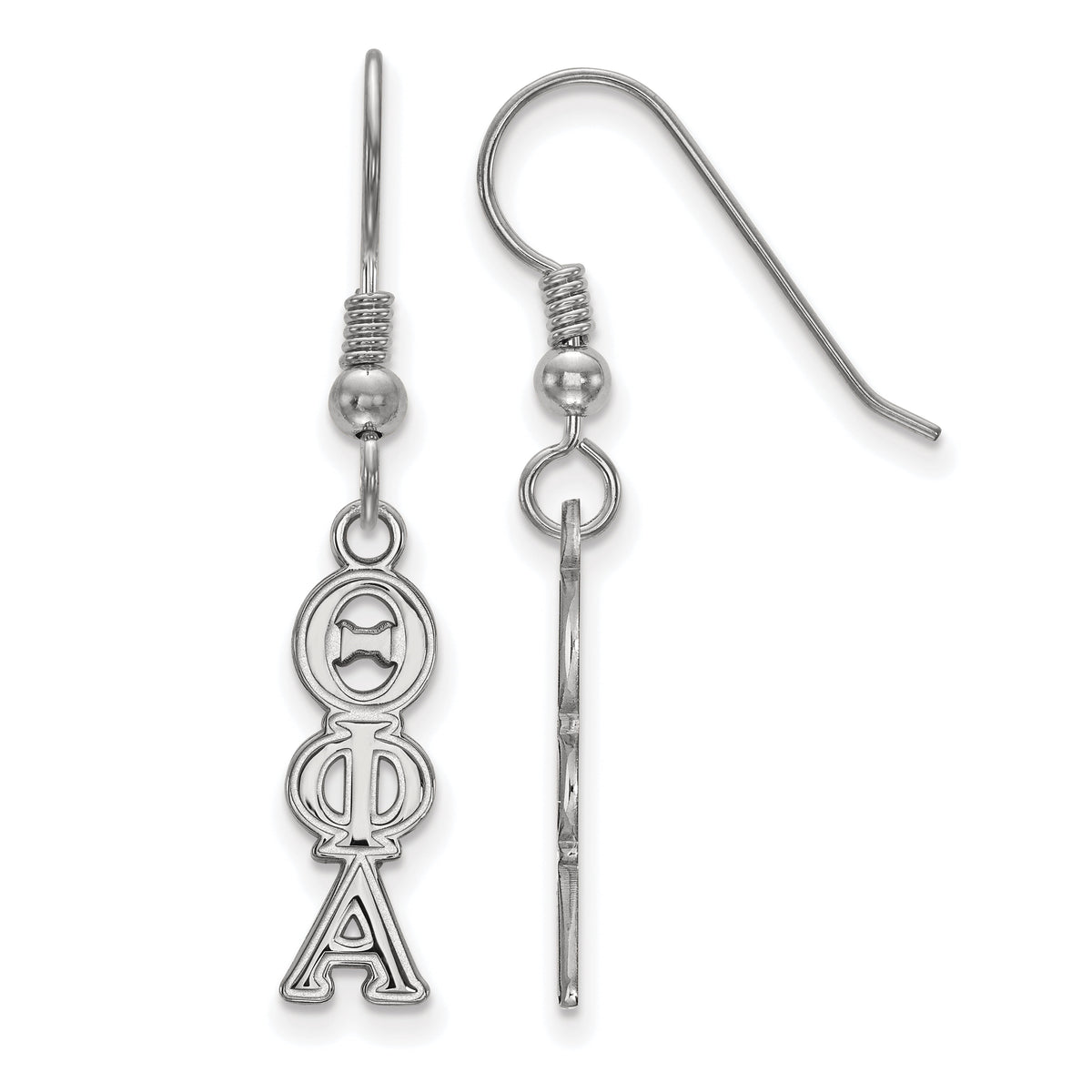 Sterling Silver Official Licensed Greek Sororities Theta Phi Alpha (???) Dangle Medium Earrings