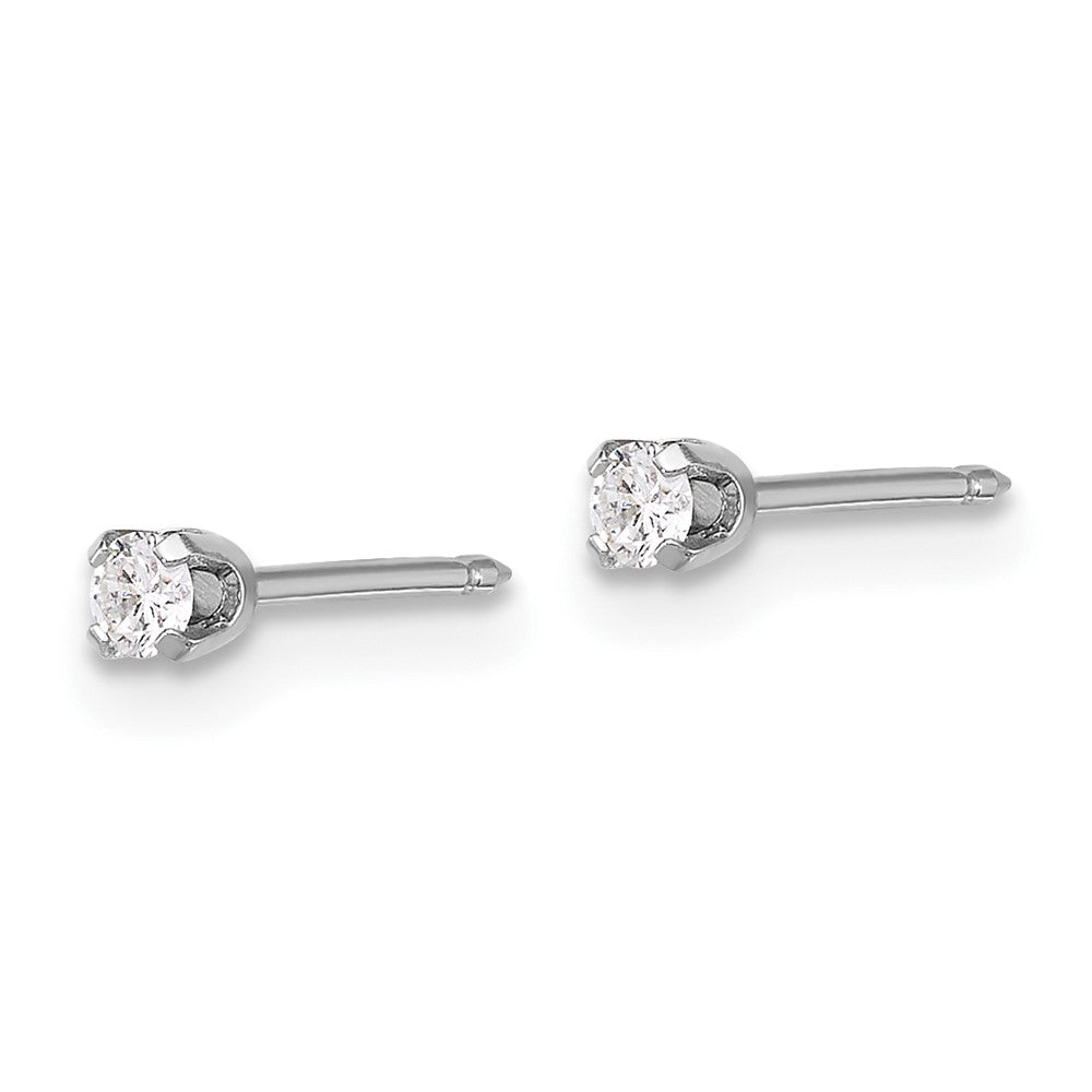 Inverness 14K White Gold 2.4mm .10ct Lab Grown Diamond Stud Post Piercing Earrings