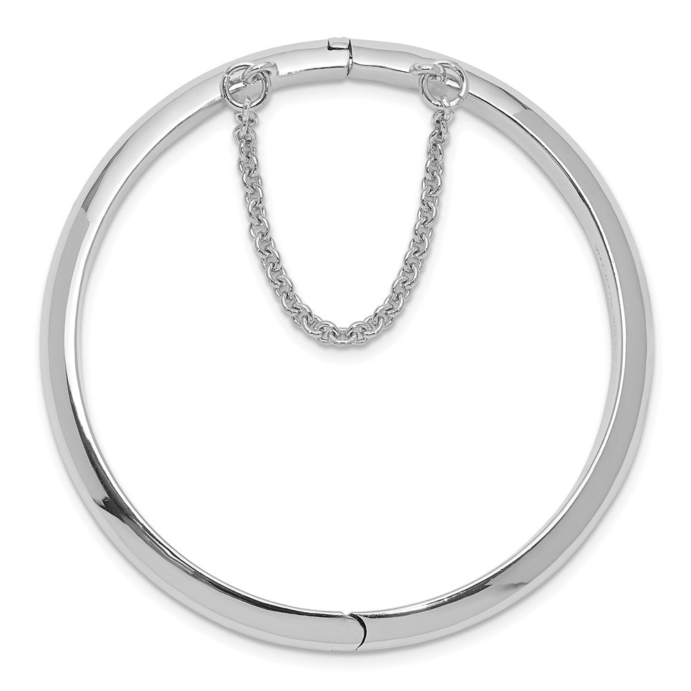 Sterling Silver RH-plated Polished 5mm w/ Safety Hinged Children's Bangle 5.5 inches