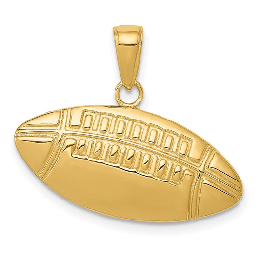 10K Diamond-Cut Medium Football Charm