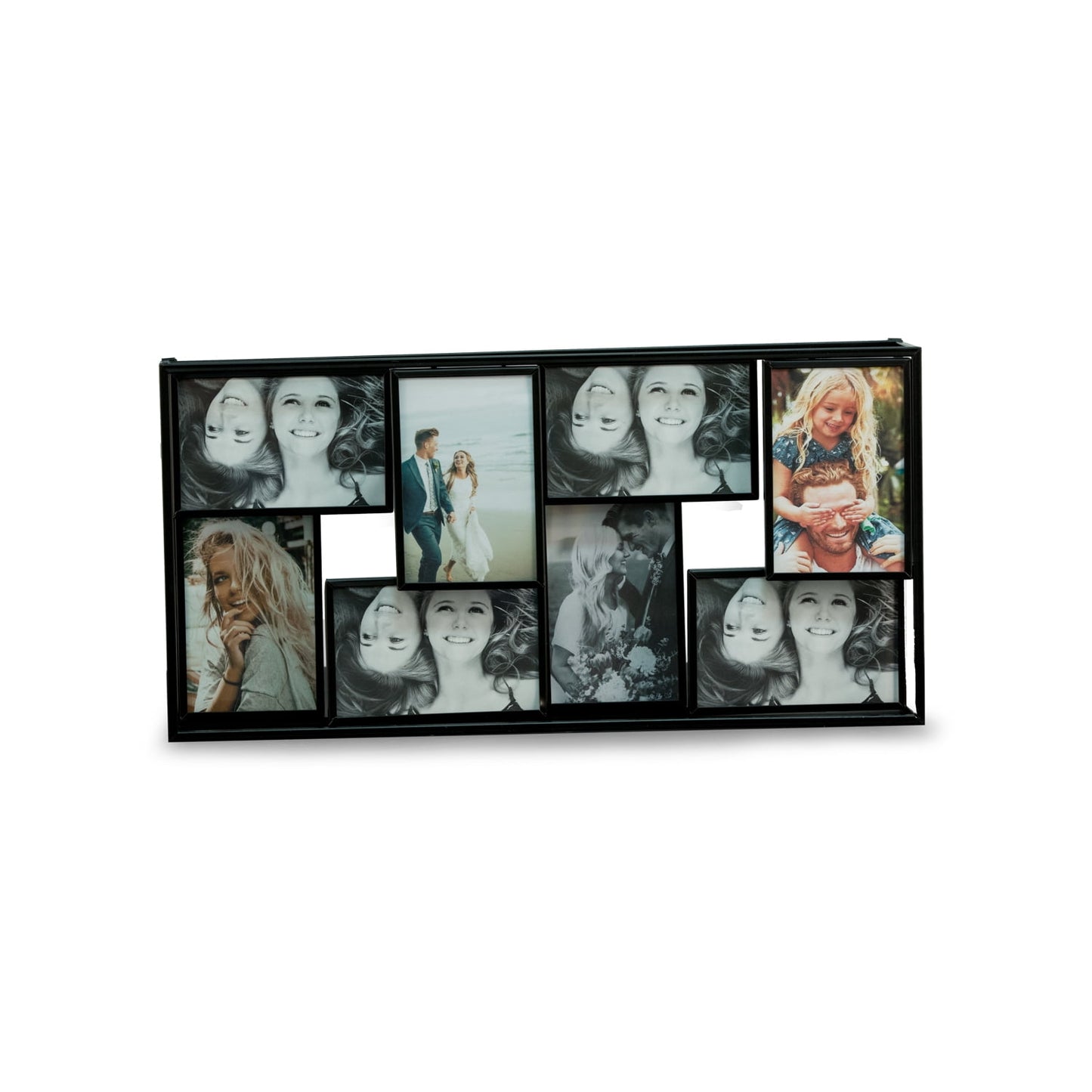 Black Metal 4"x6" Photo Collage Frame, 8 Photos