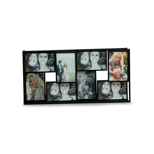 Black Metal 4"x6" Photo Collage Frame, 8 Photos