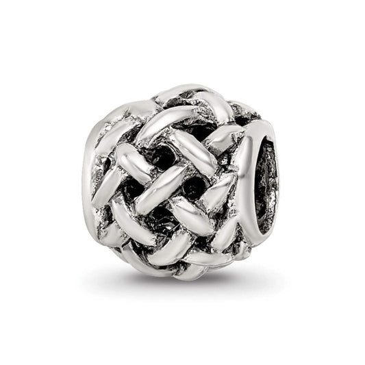 925 Sterling Silver Oxidized Reflections Bali Bead Charm 9.09x8.18mm Wide Pendant Necklace for Women