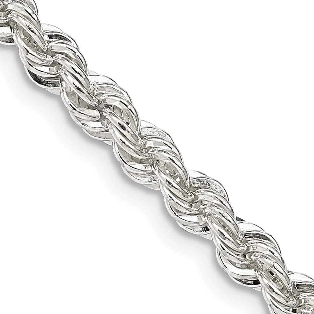 Sterling Silver 4.3mm Solid Rope Chain 9 inches
