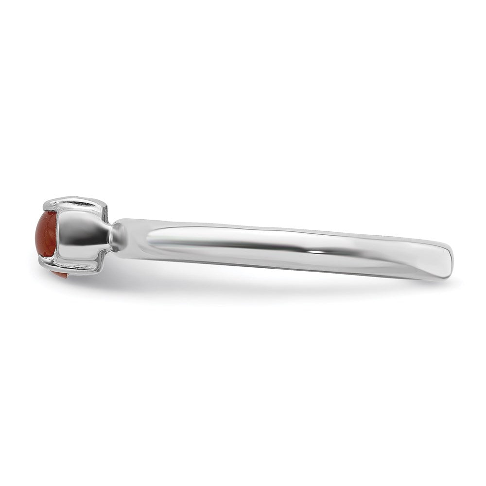Sterling Silver Stackable Expressions Polished Red Agate Ring Size -6