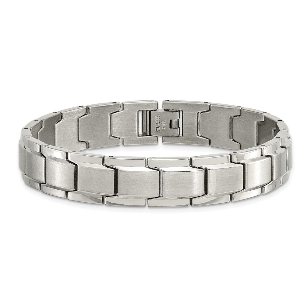 Stainless Steel Brushed and Polished 8.25in Bracelet 8.25 inches