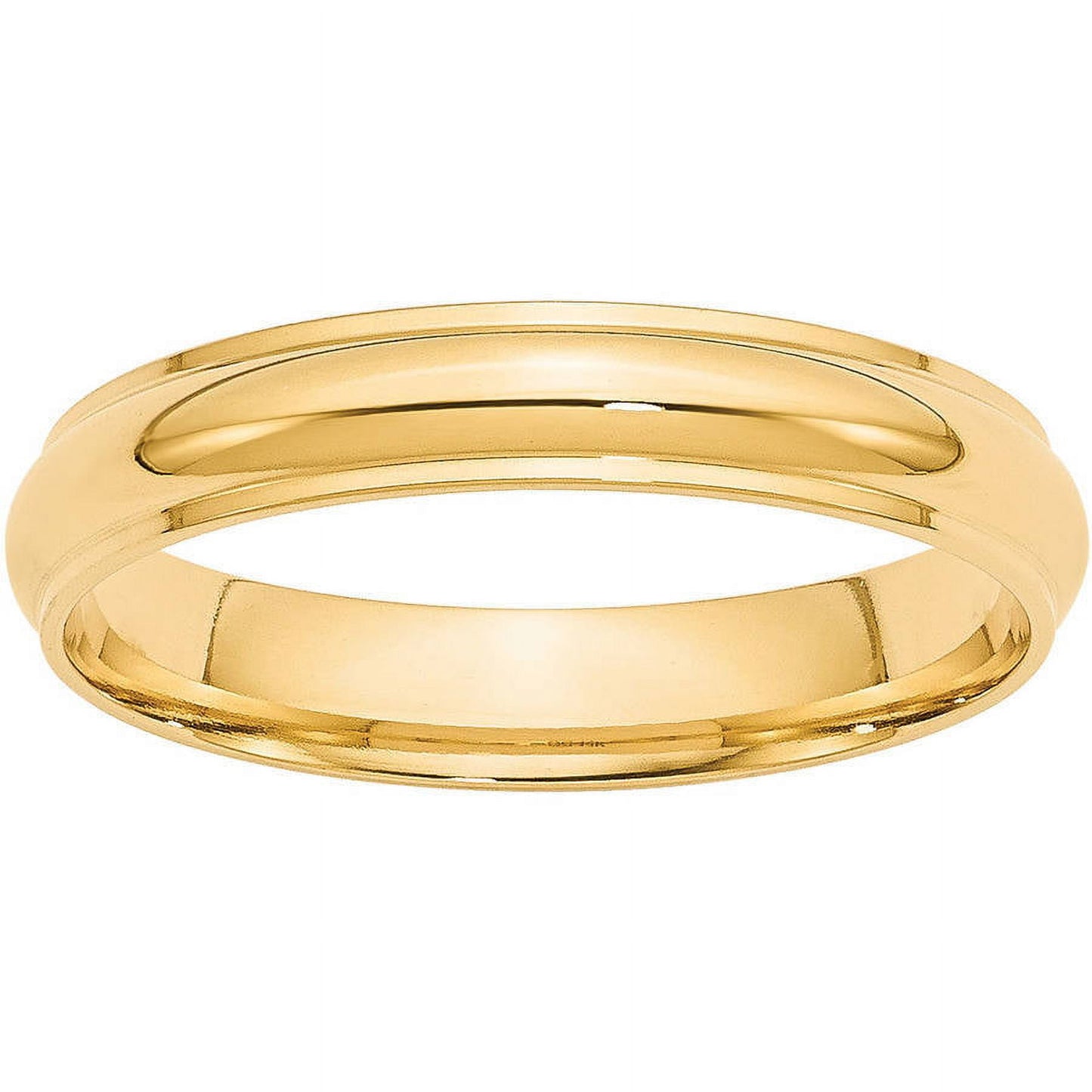 Primal Gold 14 Karat Yellow Gold 4mm Half Round with Edge Band Size 5.5