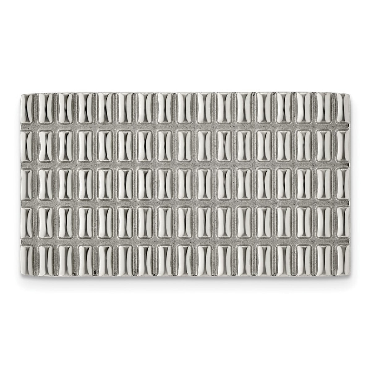 Stainless Steel Textured and Polished Money Clip Measures 46x25mm Wide - Money Clip for Men