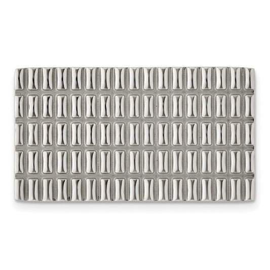 Stainless Steel Textured and Polished Money Clip Measures 46x25mm Wide - Money Clip for Men