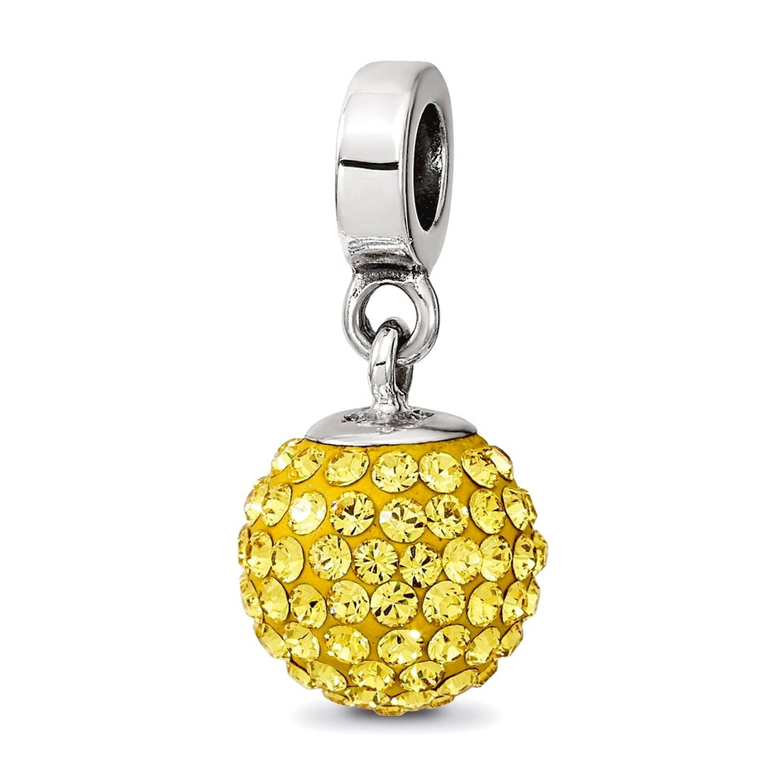 Sterling Silver Reflections Nov Preciosa Crystal Ball Dangle Bead