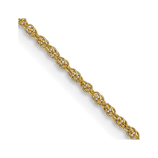 14K 22 inch 1.1mm Baby Rope with Spring Ring Clasp Chain