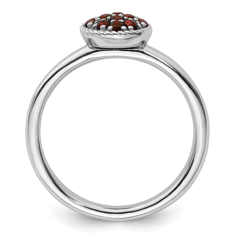 Sterling Silver Stackable Expressions Garnet Rhodium Ring Size -5