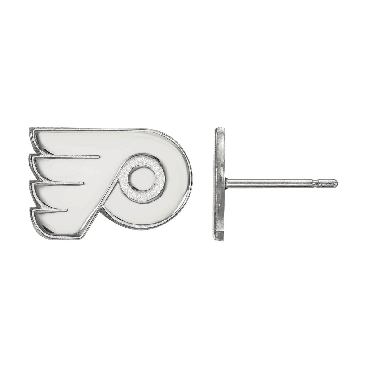 Sterling Silver Rhodium Plated NHL Flyers XS Post Earrings