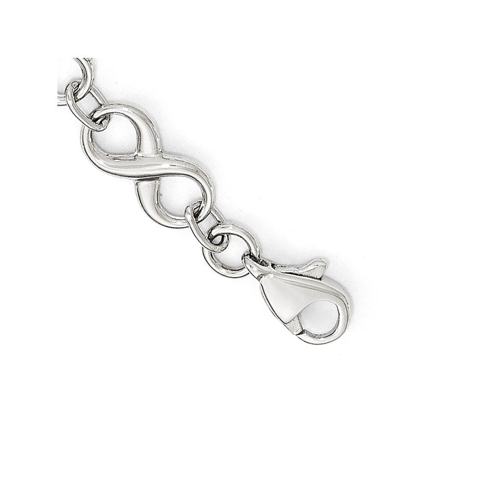 14K White Gold Polished Bracelet 7  inches