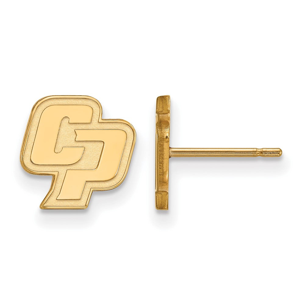 Sterling Silver Gold-plated LogoArt California Polytechnic State University C-P Extra Small Post Earrings