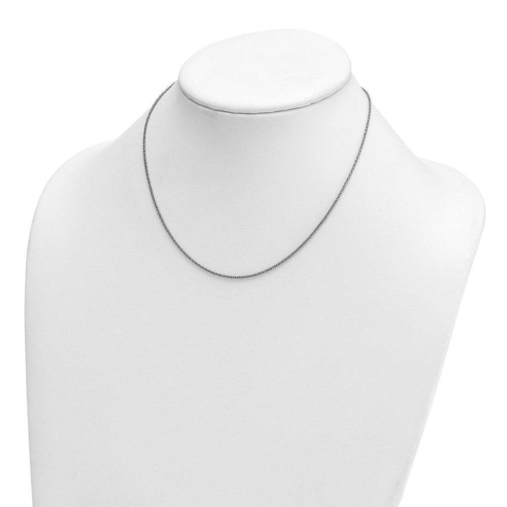 Sterling Silver Platinum-Plated Fancy Glitter 16 inch with a 2 inch extention Italian Rope Chain