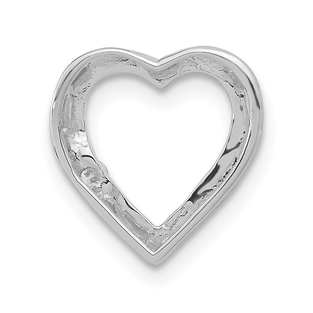 Sterling Silver Polished Diamond Heart Chain Slide