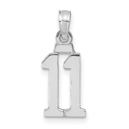 14kw Polished Number 11 Pendant