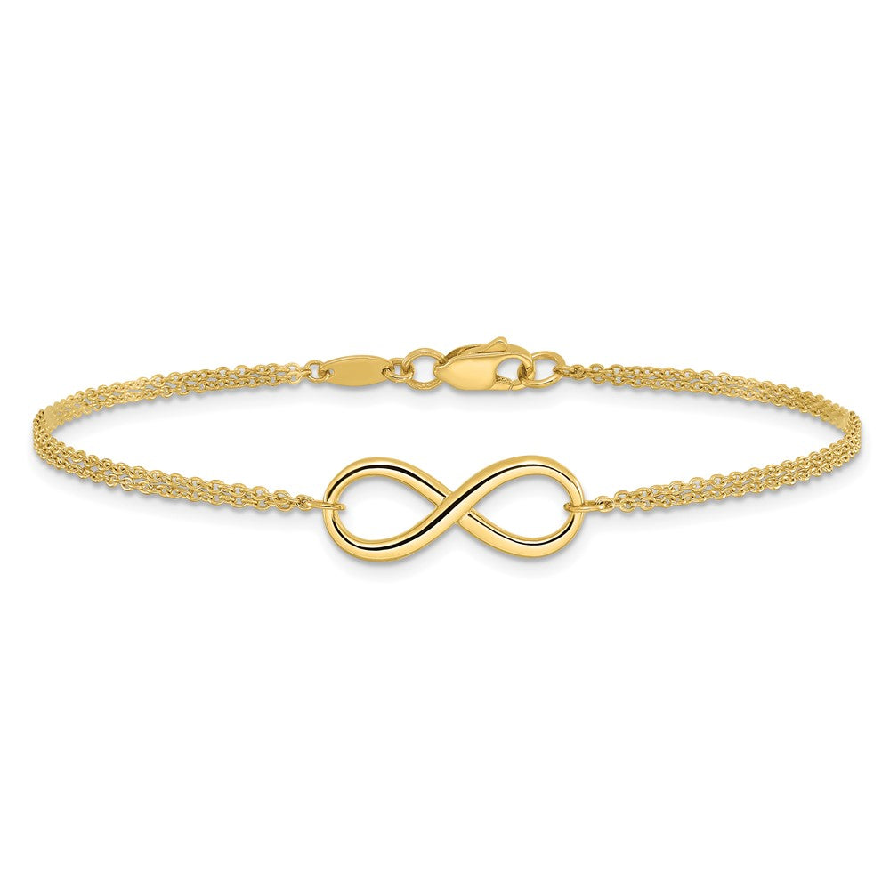 10K Polished Infinity Bracelet 7.5  inches