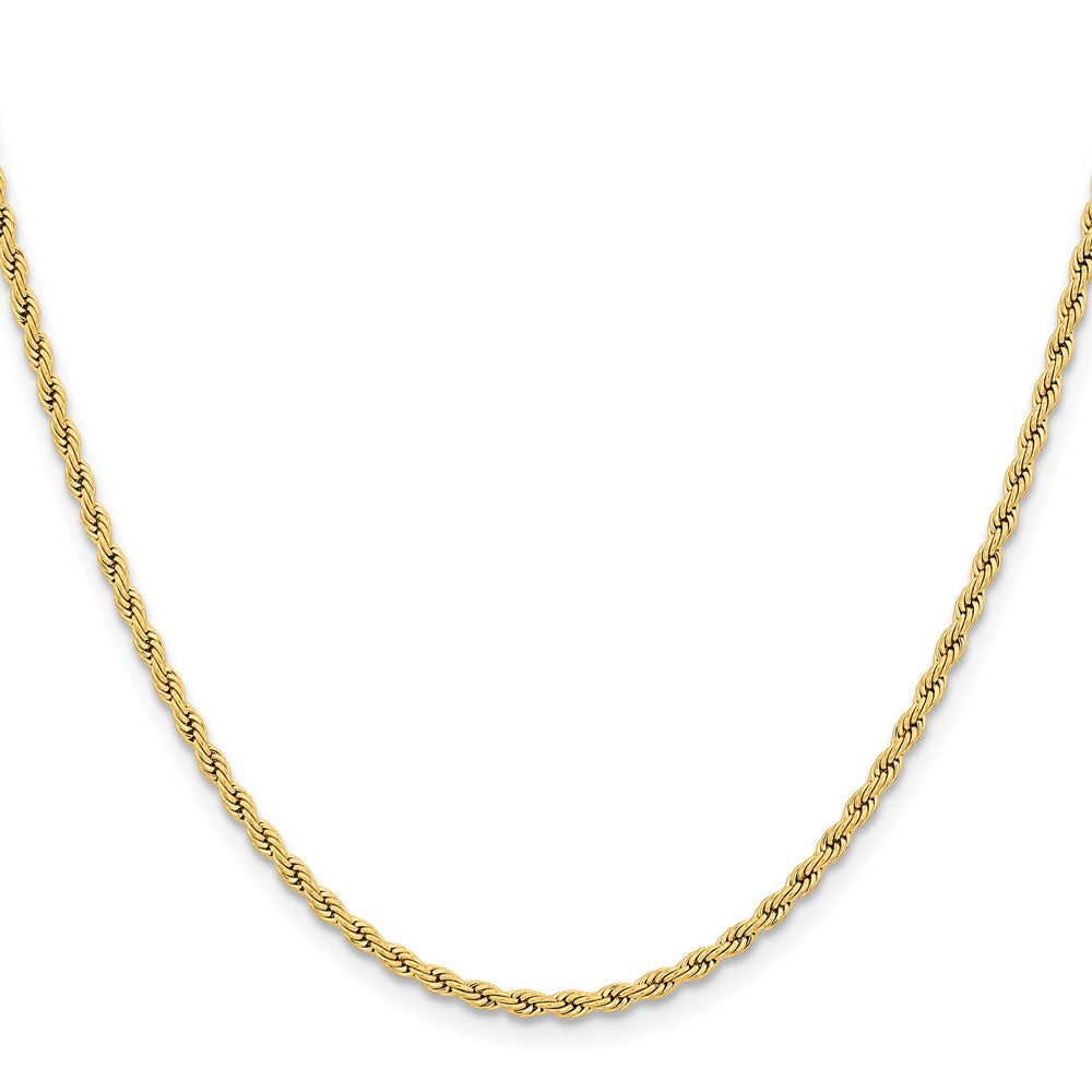 Stainless Steel Polished Yellow IP-plated 2.4mm 22 inch Rope Chain