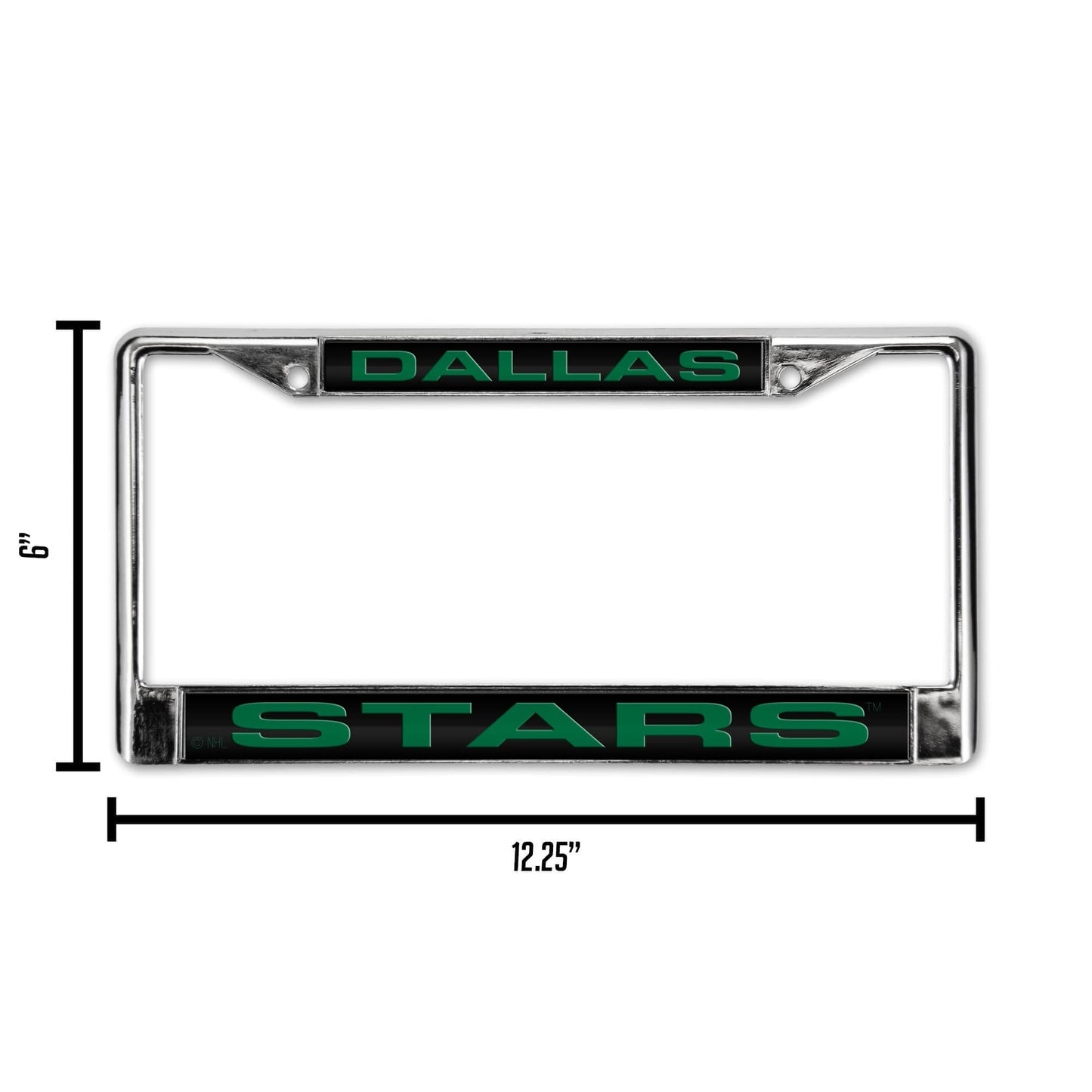 NHL Dallas Stars Laser Chrome Acrylic License Plate Frame QGC7110