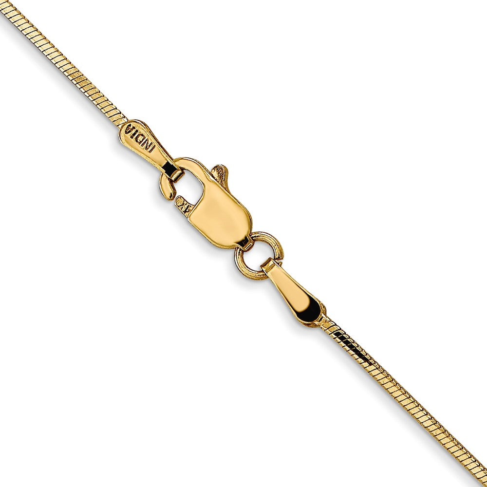 14K 24 inch .9mm Octagonal Snake with Lobster Clasp Chain