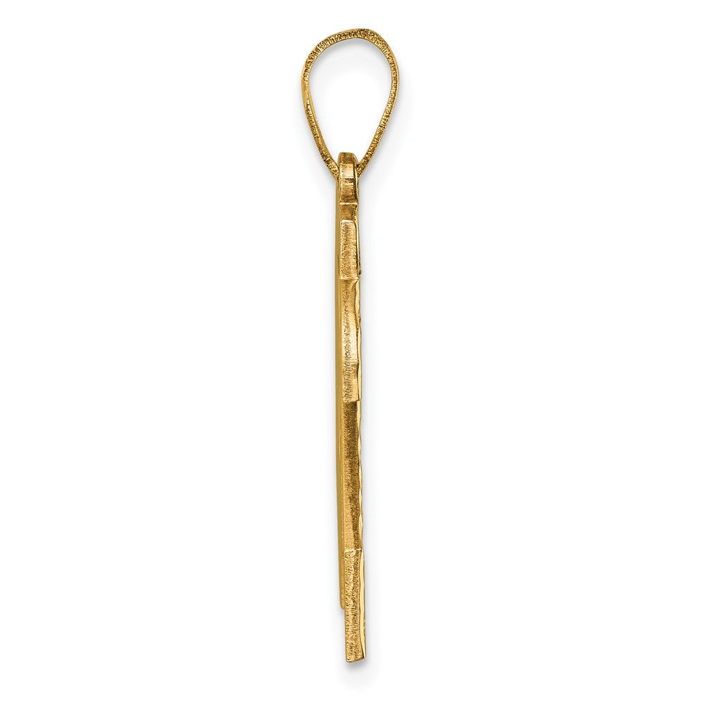 14k Large Brushed  Diamond-cut Number 24 Charm