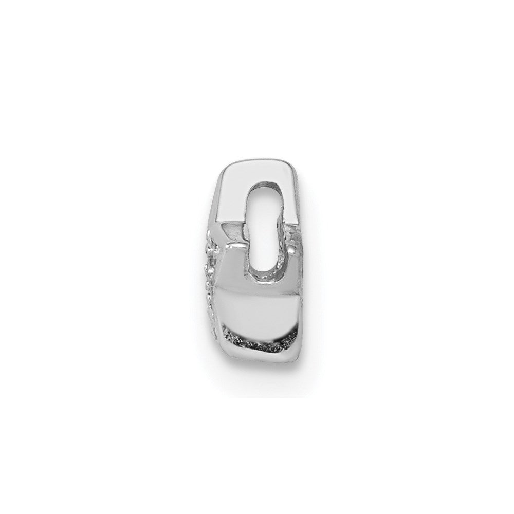 Silver Notes Sterling Silver Rhodium plated CZ Star Slide Charm