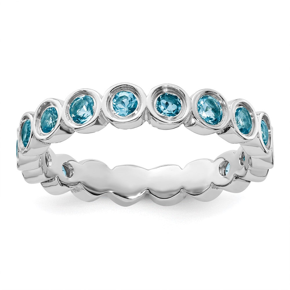 Sterling Silver Stackable Expressions Blue Topaz Ring Size -7