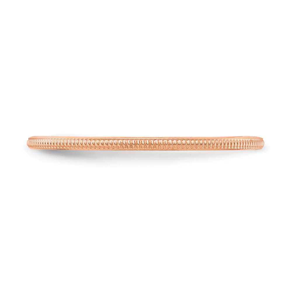 10K Rose Gold 1.2mm Milgrain Stackable Band Size 9.5