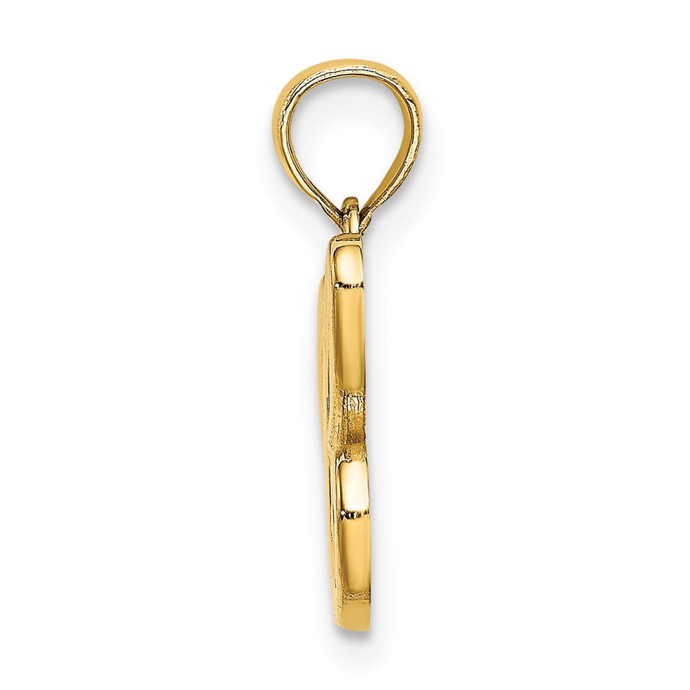 10K Polished C Script Initial Charm